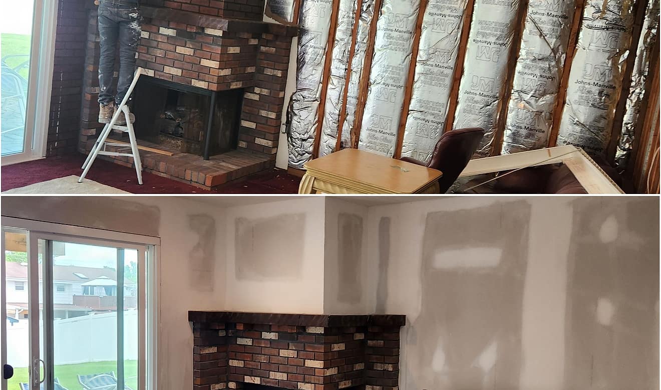 Taped and finished drywall seams in a Toms River, NJ home